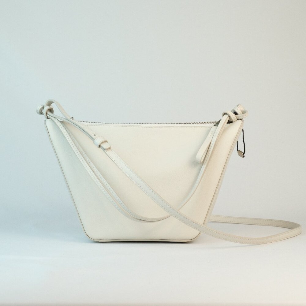 Loewe Hammock Hobo Mini Crossbody Shoulder Bag, White